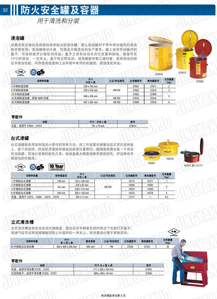 美國杰斯瑞特，justrite，臺式浸泡罐，立式清洗槽，清洗罐